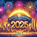 Sunrise Fireworks Good Morning New Year 2025 Image