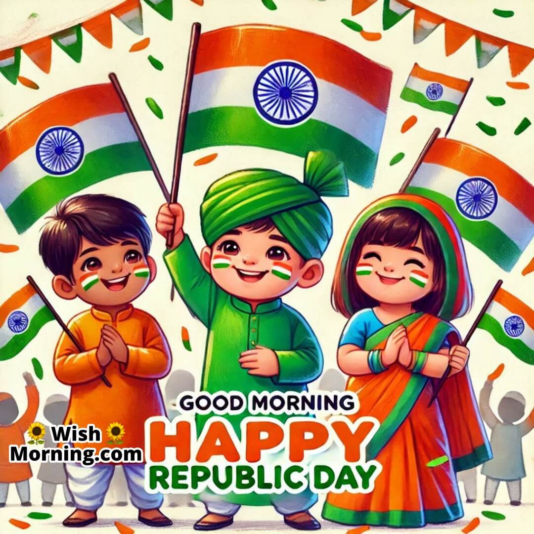 Good Morning Happy Republic Day Children Pic