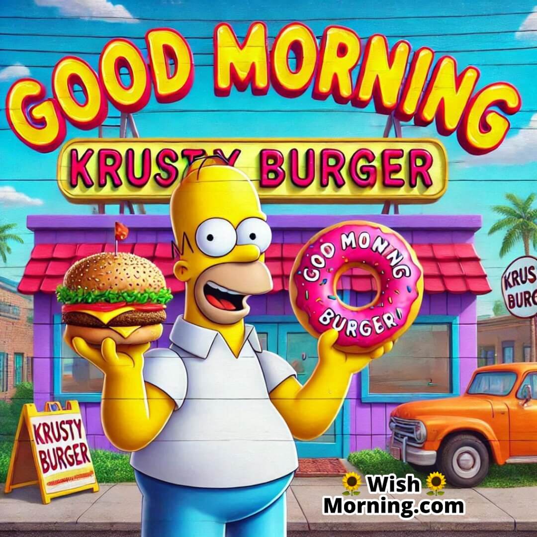 Good Morning Homer Simpson And Krusty Burger