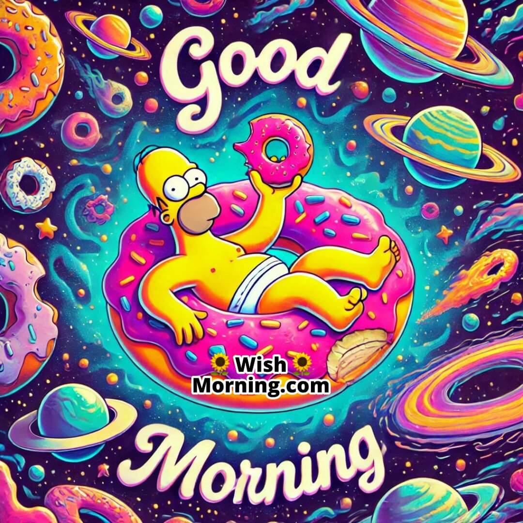 Good Morning Homer Simpson Doughnut Universe Image