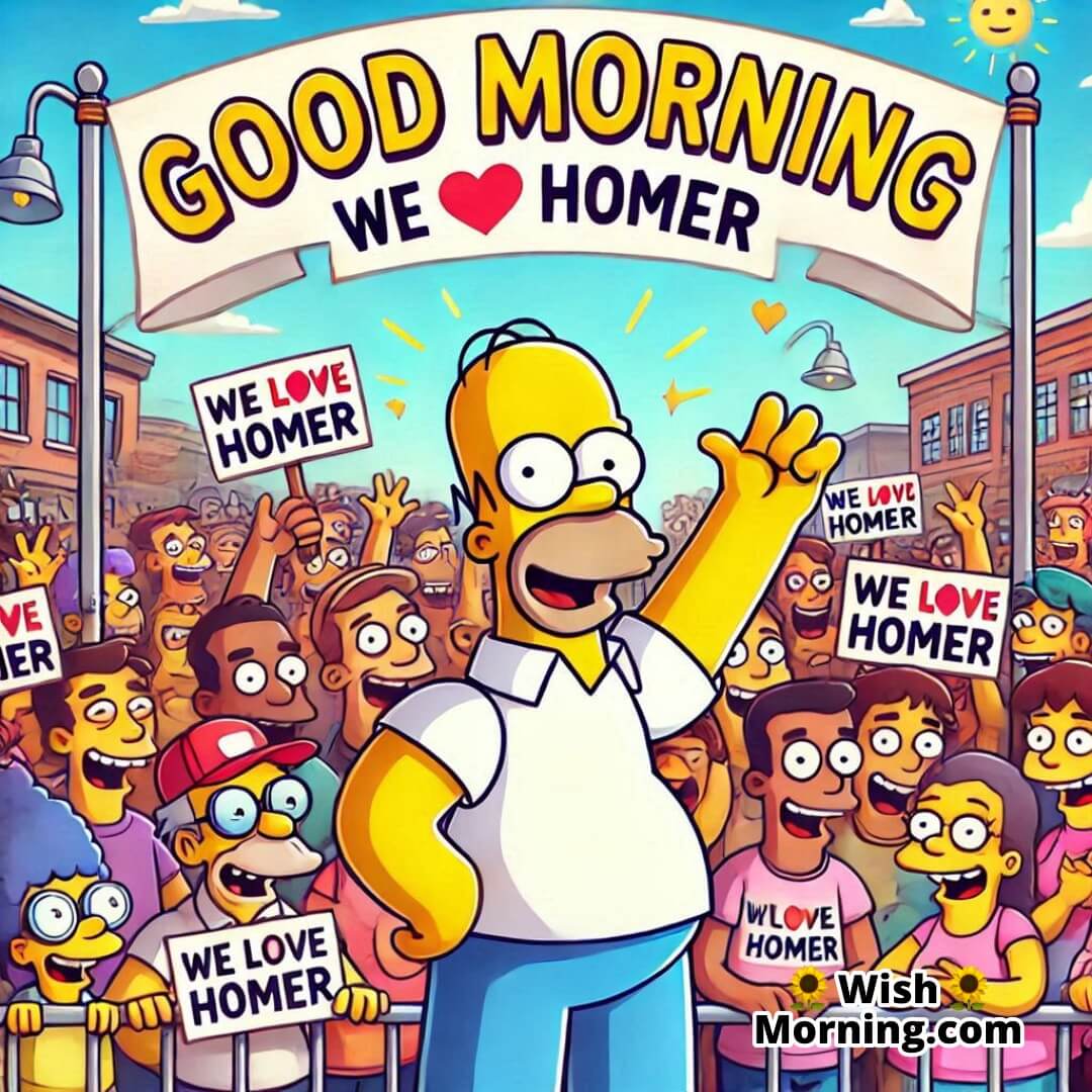 Good Morning Homer Simpson Fan Celebration Image