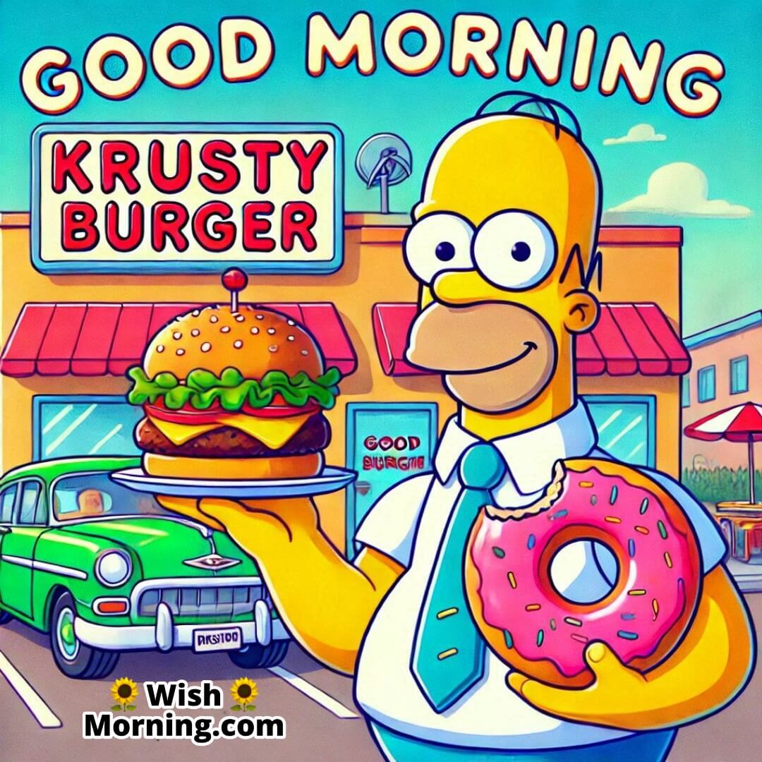 Good Morning Homer Simpson Krusty Burger Image