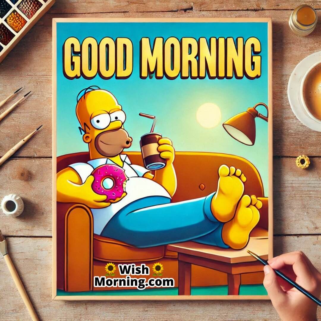 Good Morning Homer Simpson On Couch Image