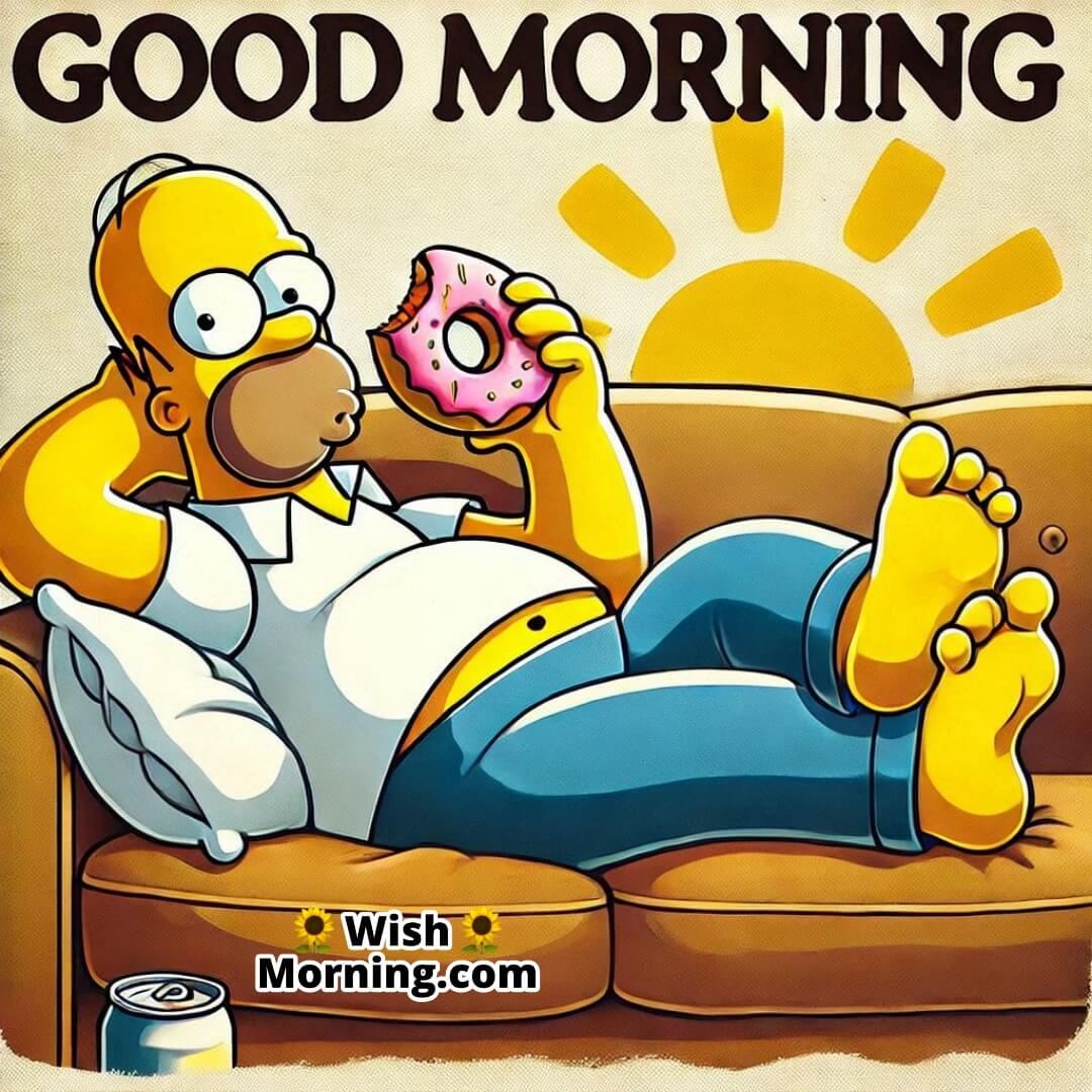 Good Morning Homer Simpson On Couch