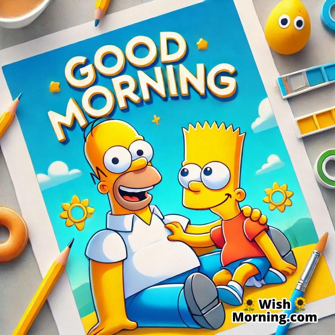 Good Morning Homer And Bart Simpson Image