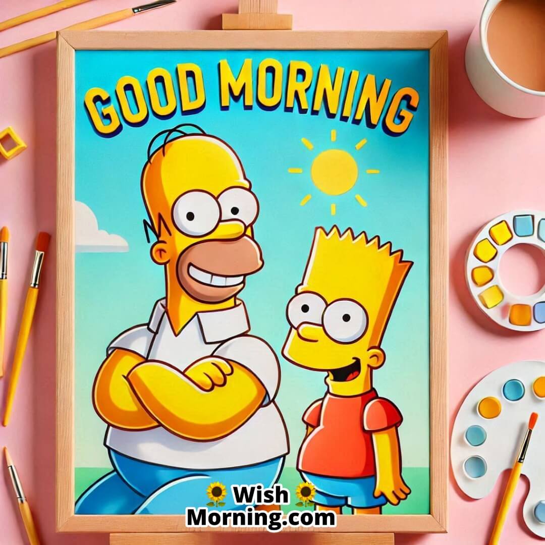 Good Morning Homer And Bart Simpson Pic