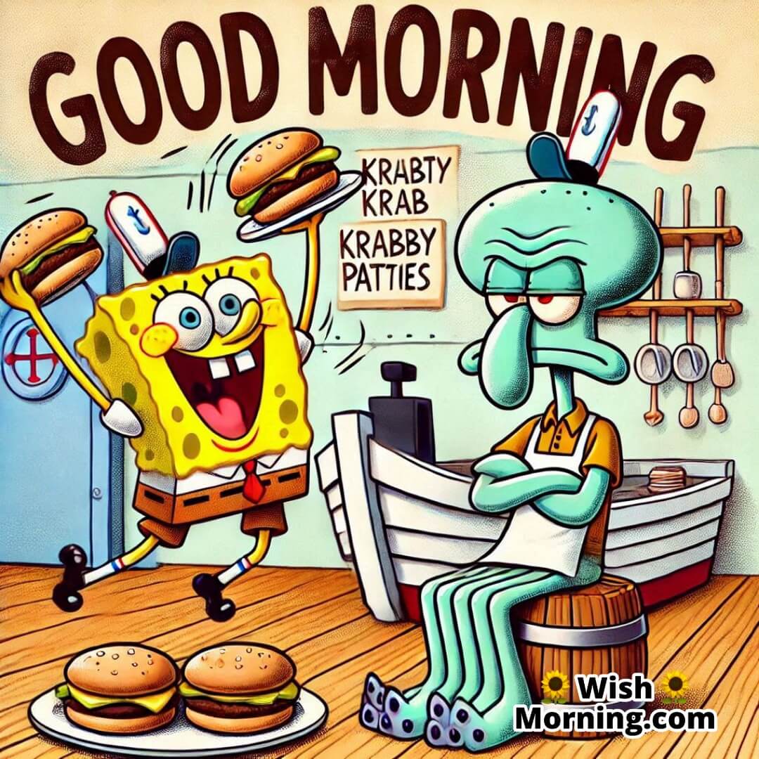 Good Morning Spongebob And Squidward In Kitchen