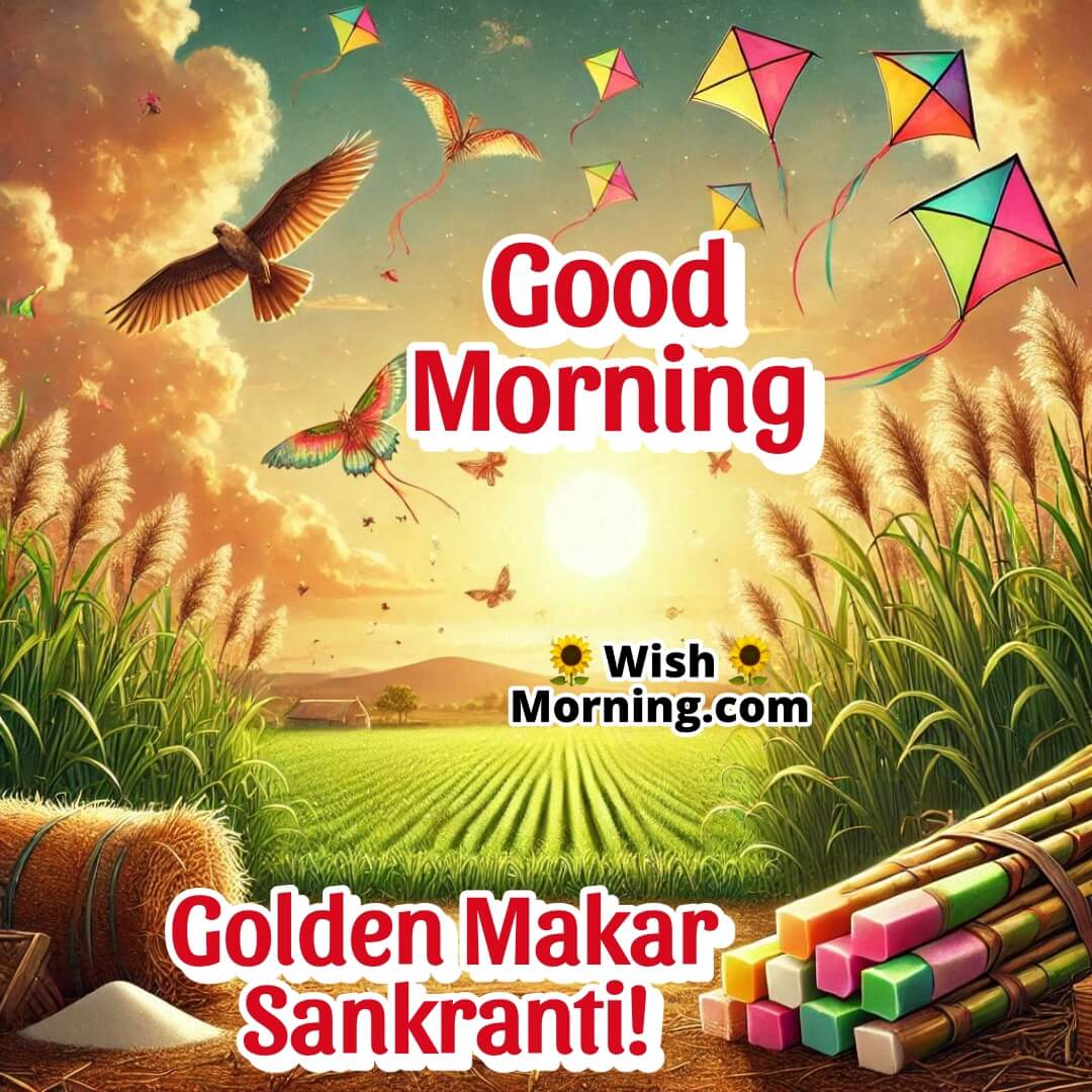 Good Morning Sugarcane Makar Sankranti Picture