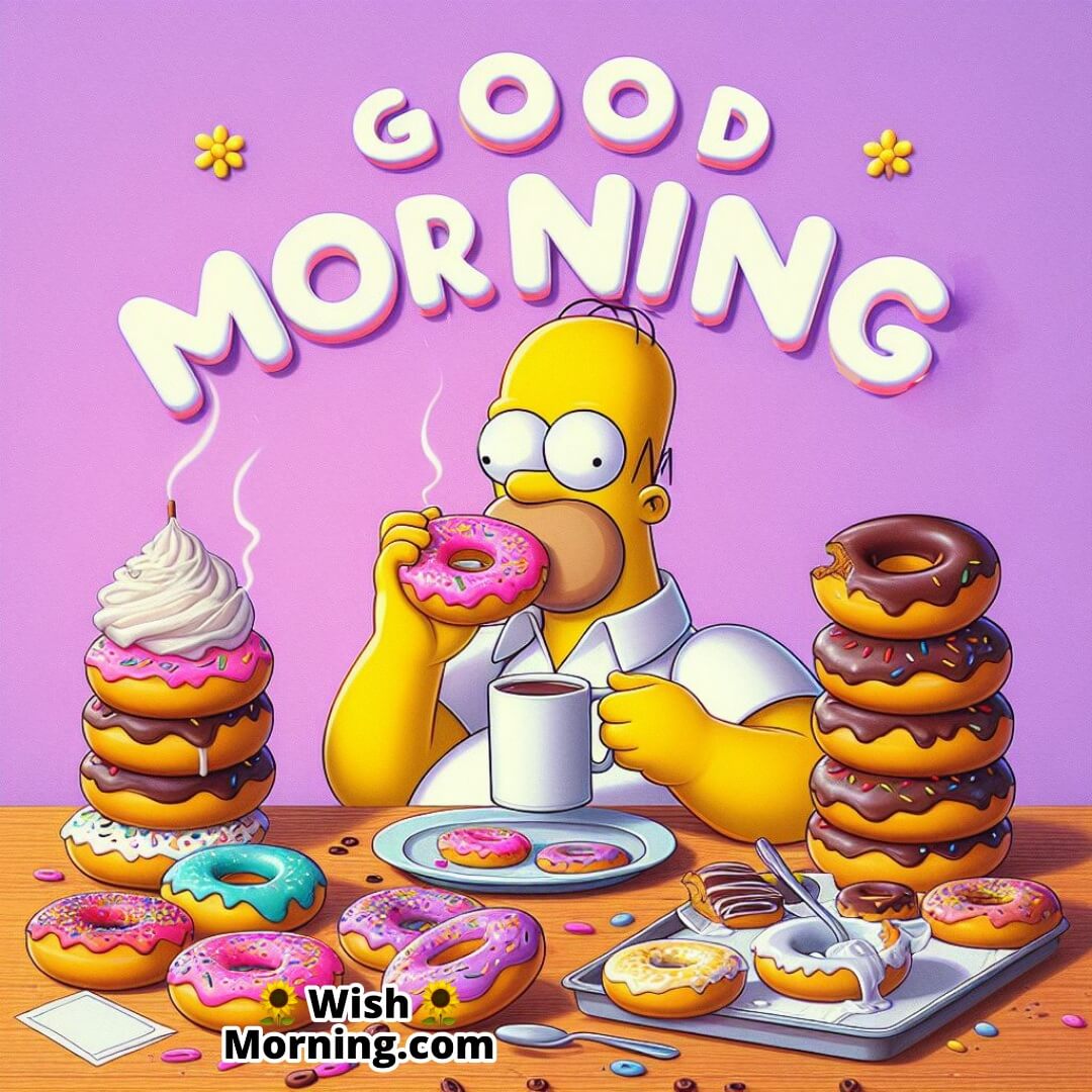 Homer Simpson At Morning Donuts