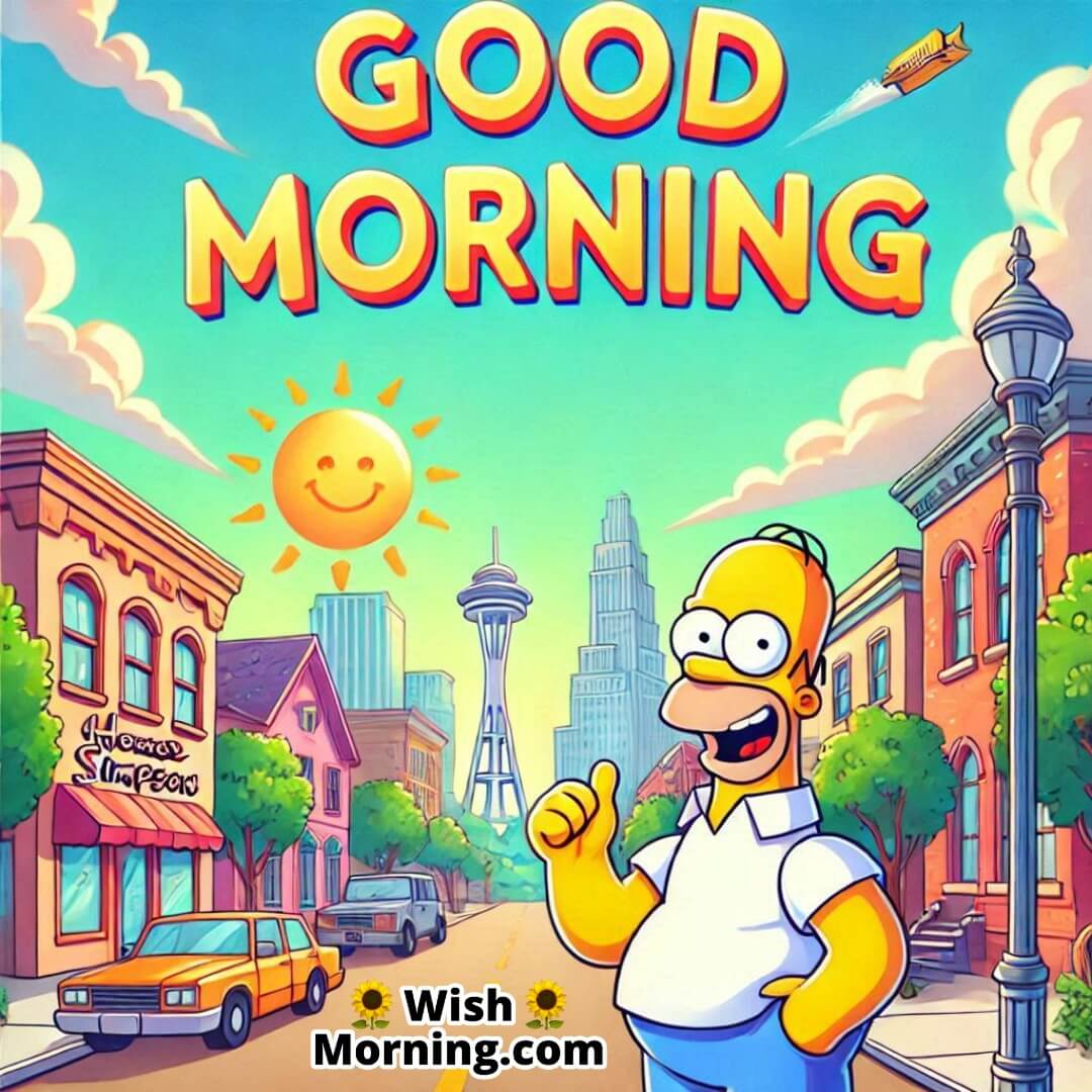 Homer Simpson At Springfield Morning Image