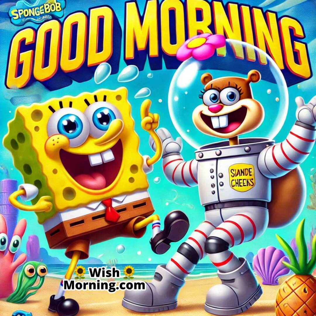 Spongebob And Sandy Cheeks Morning Scene