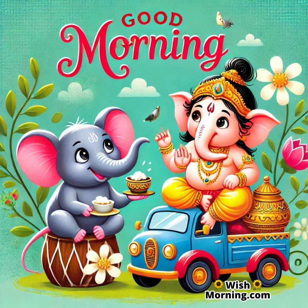 Good Morning Bal Ganesha And Mouse Breakfast