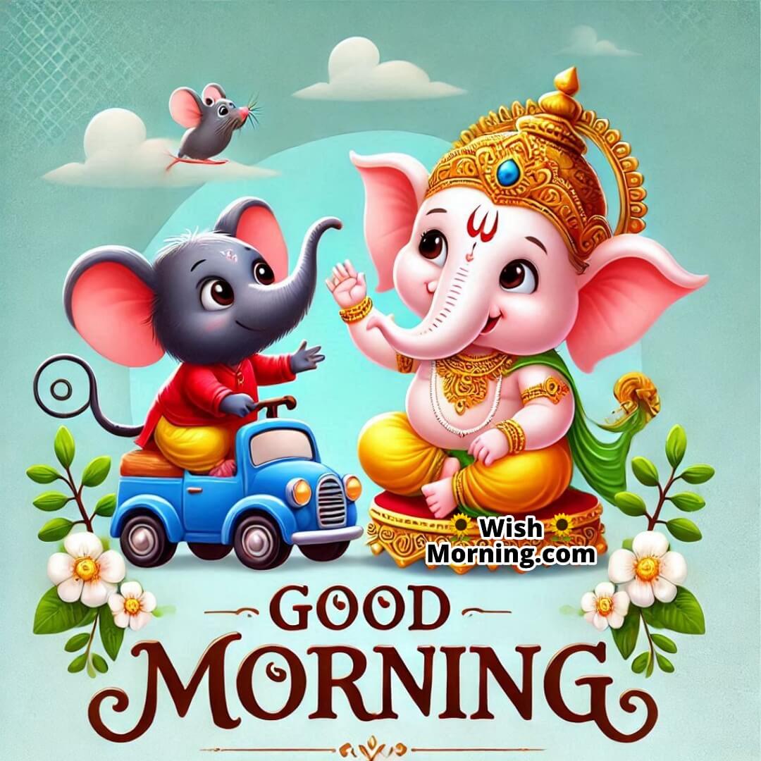 Good Morning Bal Ganesha And Mouse