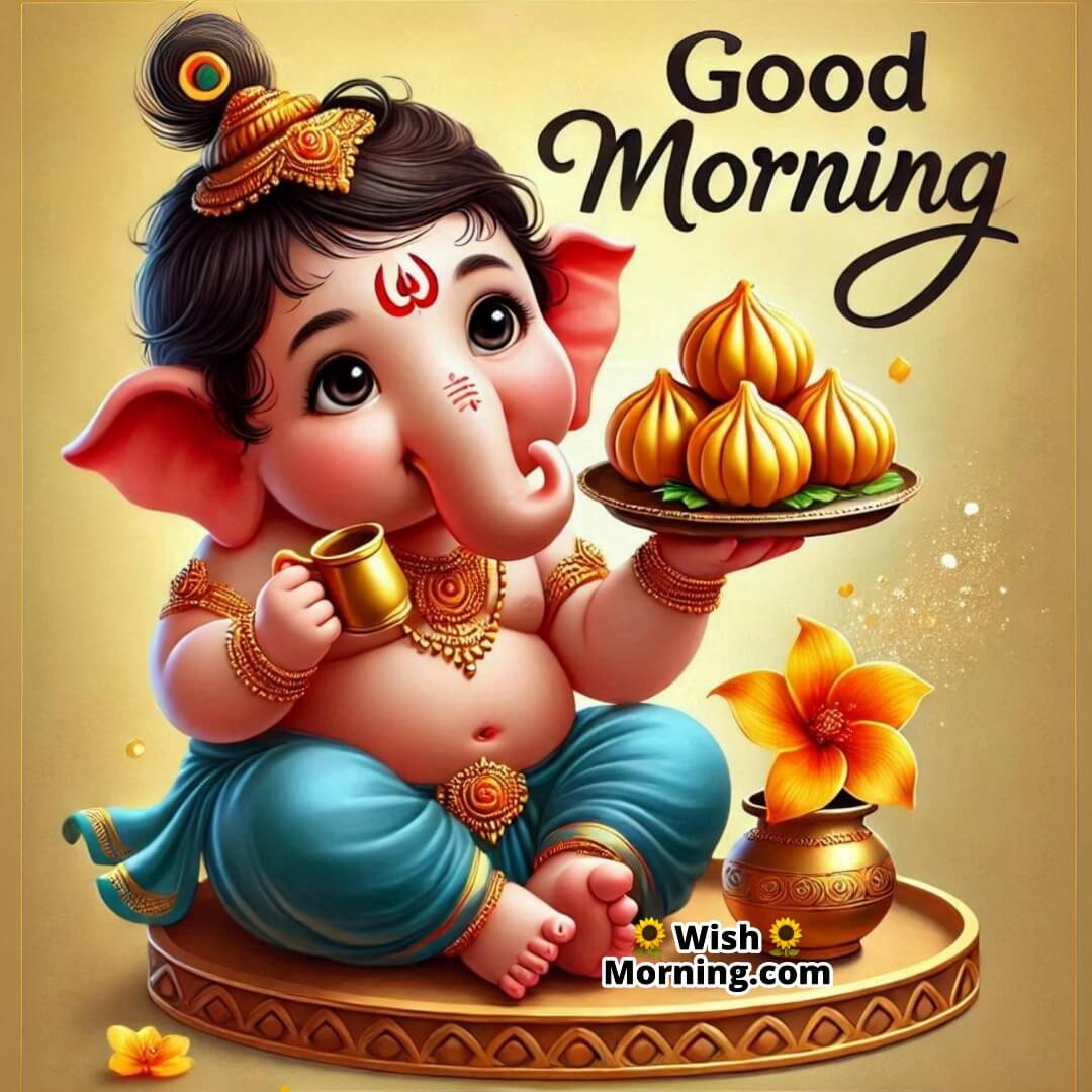 Good Morning Bal Ganesha With Modak