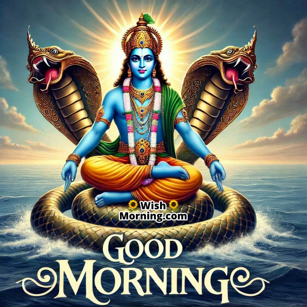 Good Morning Vishnu Seated On Sheshnag