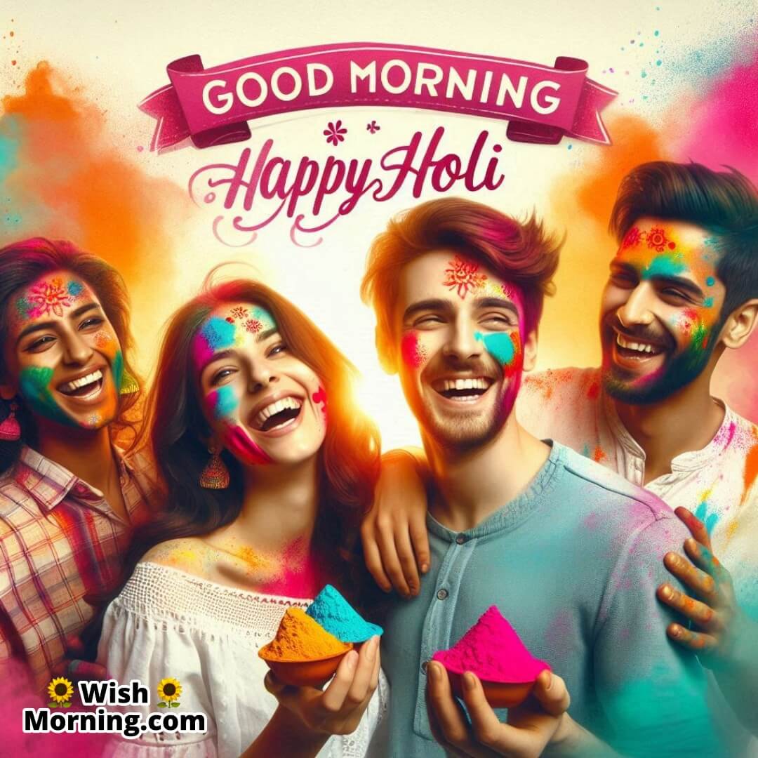 Colorful Joyous Holi Morning Pic