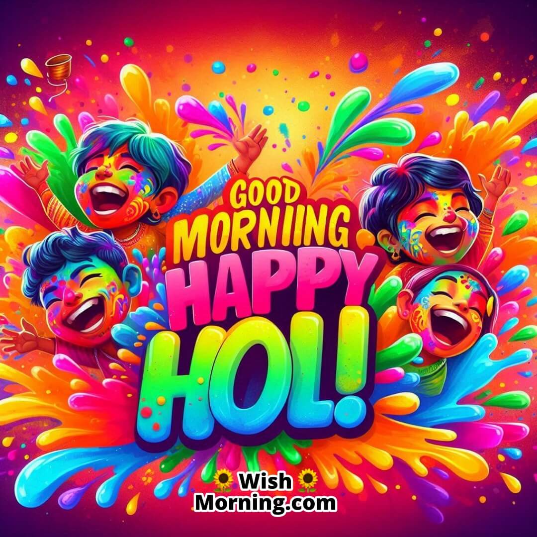 Good Morning Happy Holi Images