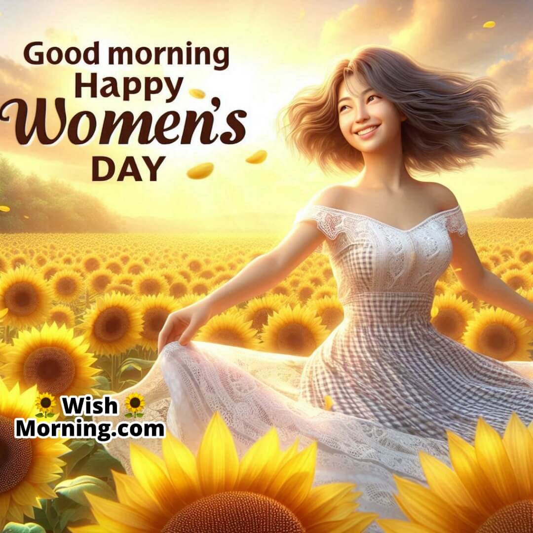 Good Morning Happy Women’s Day Sunflowers Field