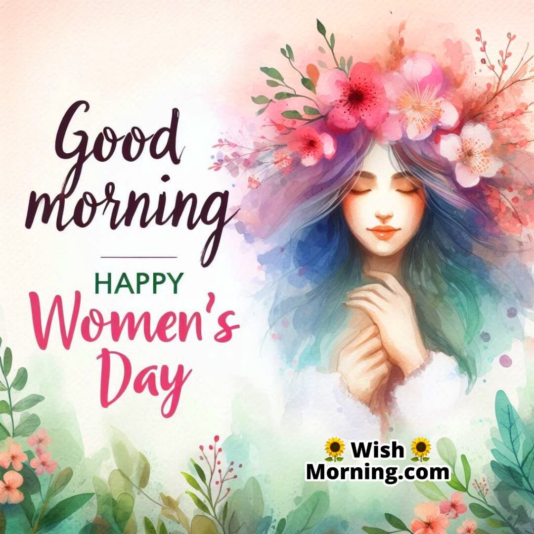 Good Morning Happy Women’s Day Watercolor Art