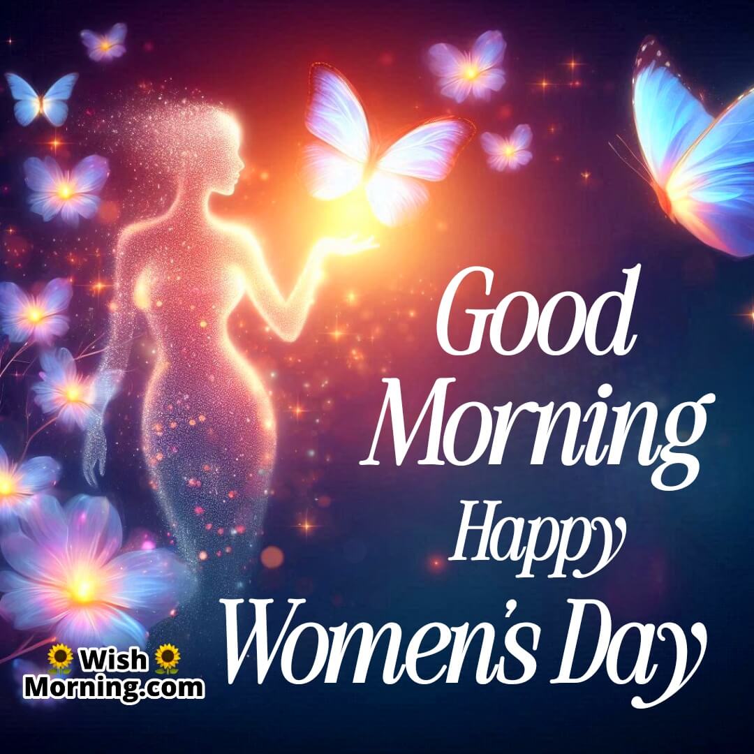 Good Morning Happy Women’s Day With Butterflies