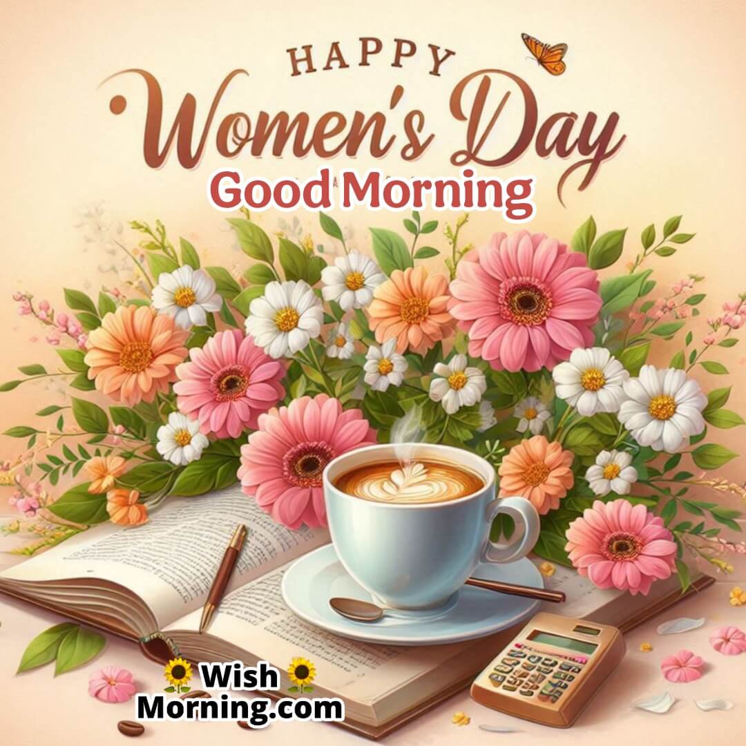 Good Morning Happy Women’s Day With Coffee & Book