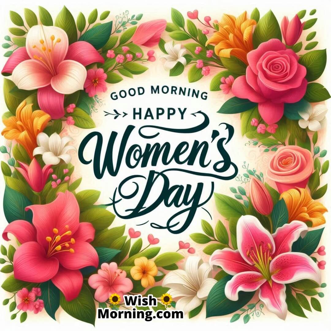 Good Morning Happy Women’s Day With Flowers