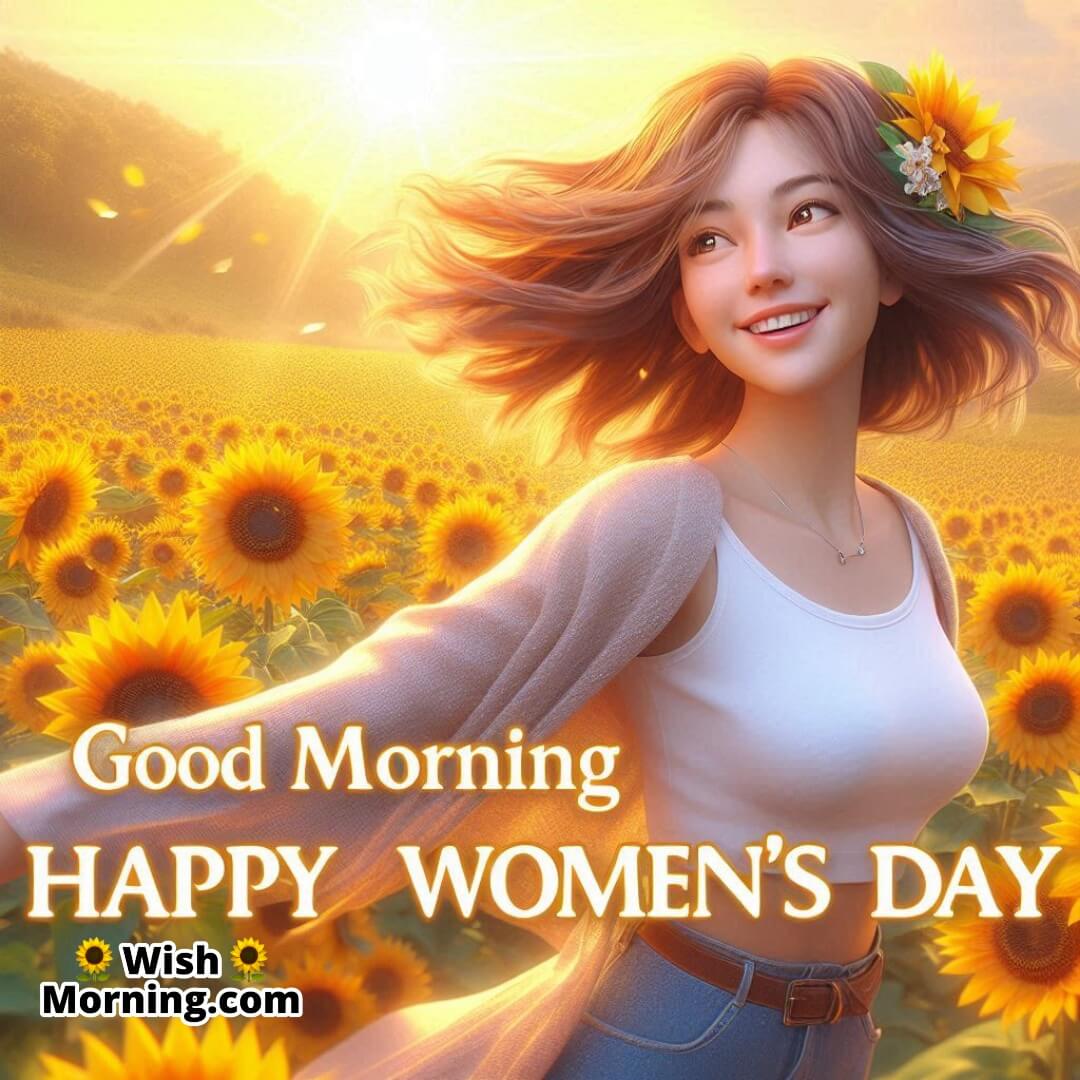 Good Morning Women’s Day With Sunflowers